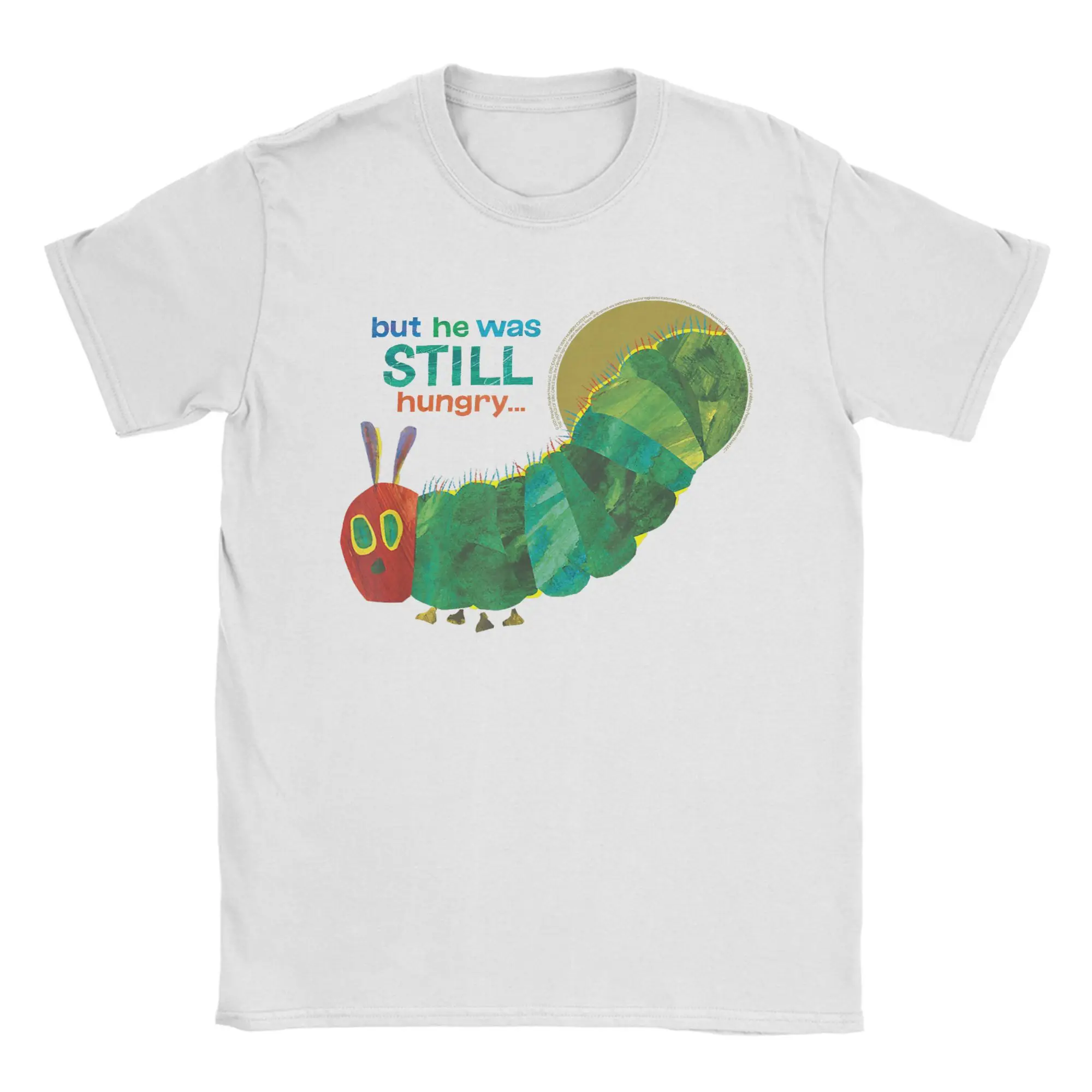 Still Very Hungry Caterpillars Book T-Shirt Men Funny Vintage 100% Cotton Tee Shirt Crew Neck Short Sleeve T Shirts Printed Tops