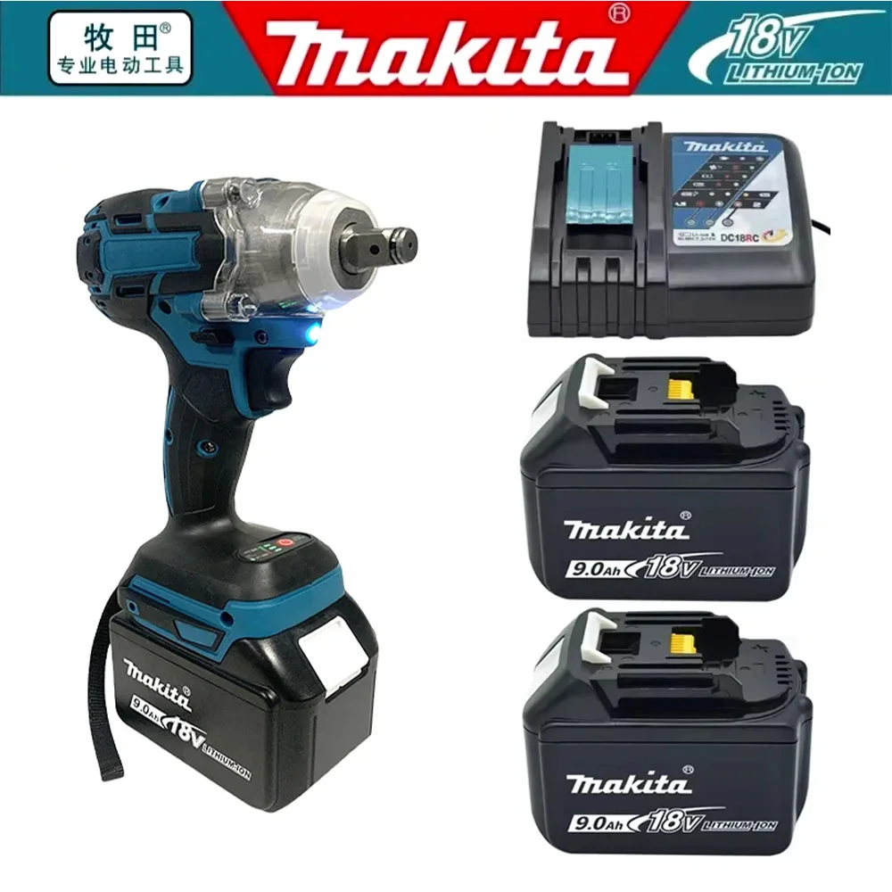 

9.0Ah Makita 18V Battery DTW285 Tools Impact Wrench Machine Brushless Cordless Electric Wrench Power Tools Rechargeable battery