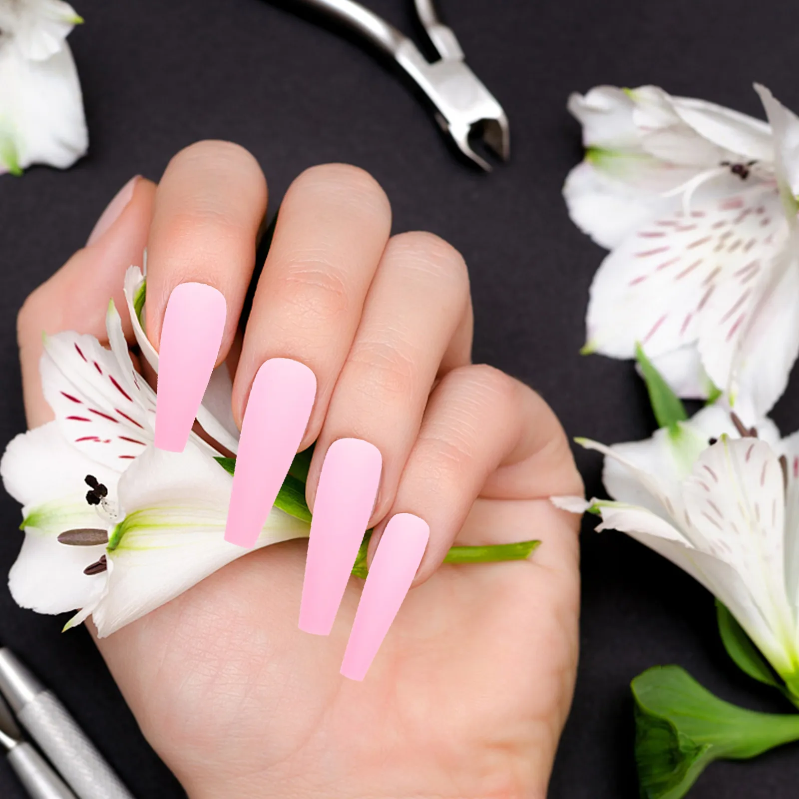 100Pcs Matte Extra Long Ballerina False Nails Full Cover Coffin Nail Tips Manicure Nails Long Nail Tips Manicure Beauty Tools