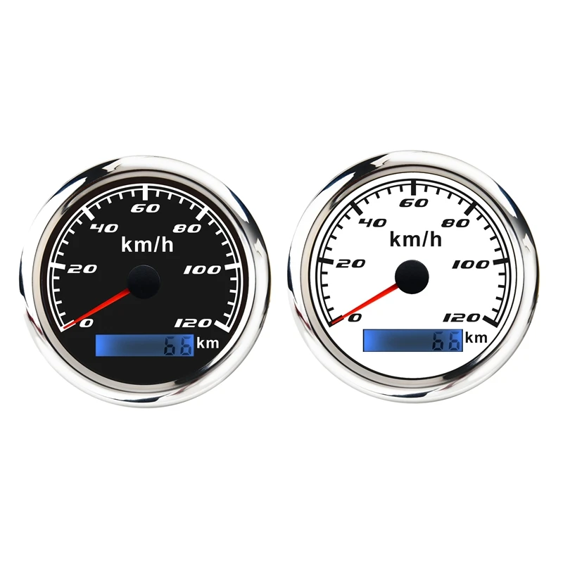 Universal Speedometer 12V/24V Odometer 85Mm 120Km/H LCD Hourmeter Tachometer Backlight For Marine Car Motorcycle