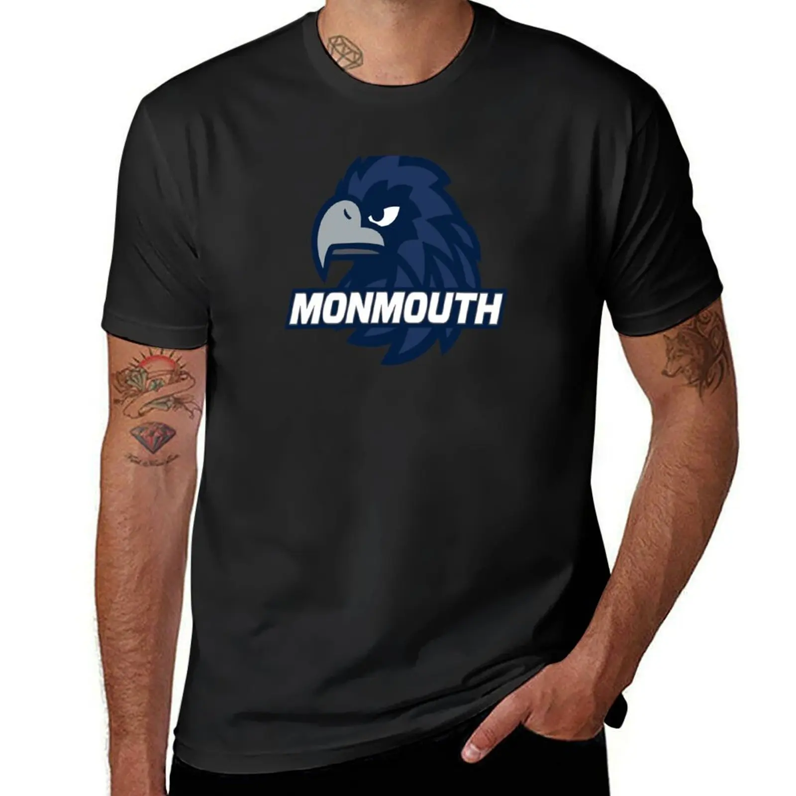 Camiseta Monmouth_Hawks masculina, roupa engraçada para menino, roupa de anime, casual, elegante