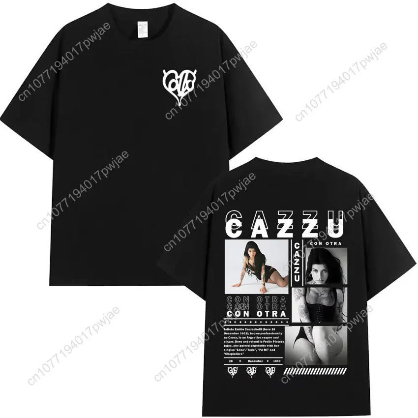 

Singer Cazzu New Album T Shrit Mens Women Fashion High Quality Tshrits Aesthetic Casual Cotton Summer Clothes Streetwear Unisex