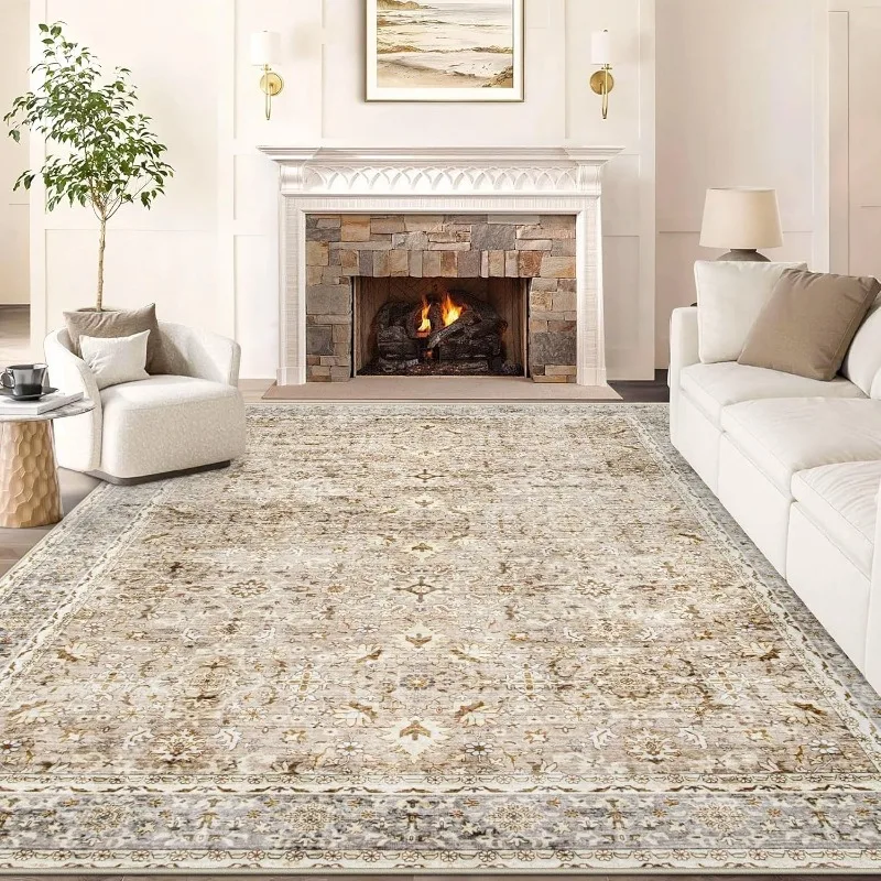 Vintage Bohemian Printed Large Area Living Room Carpet Sofa Table Non-slip Floor Mat Foldable Machine Washable Bedside Rug Ковер