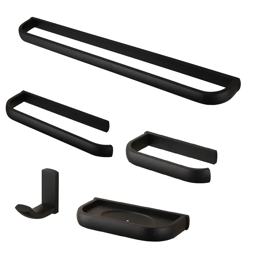 

Black Bathroom Accessories Wall Mount Towel Ring/Rack Paper Holder Tumbler