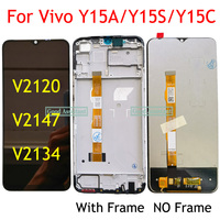 Black 6.51 Inch For Vivo Y15A Y15S Y15C V2120 V2147 V2134 LCD Display Touch Screen Digiziter Panel Assembly / With Frame