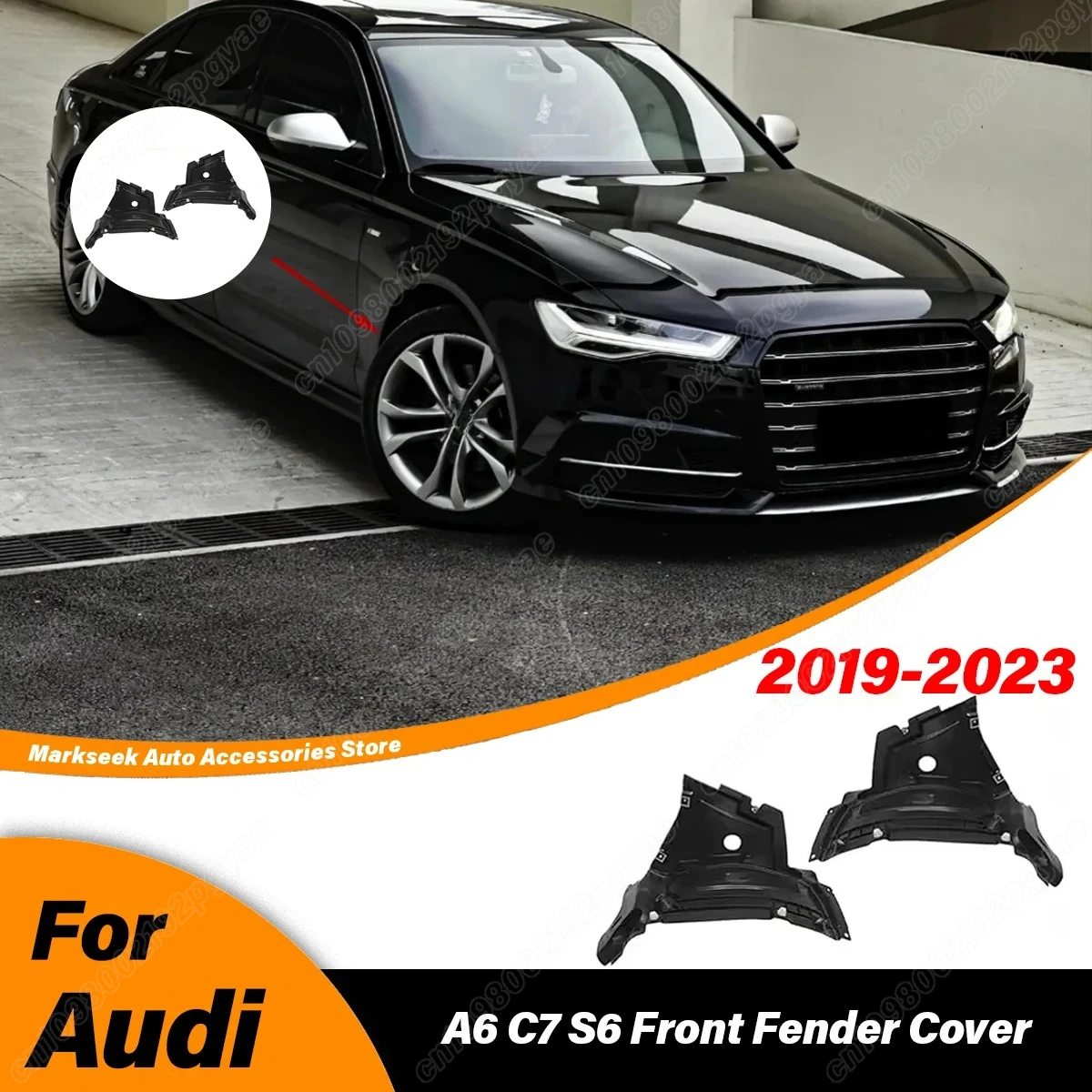 

For Audi A6 C7 S6 2012 2013 2014 2015 Car Front Fender Protective Cover Replacement Accessories 4G0853888C 4G0853887C AU1243100