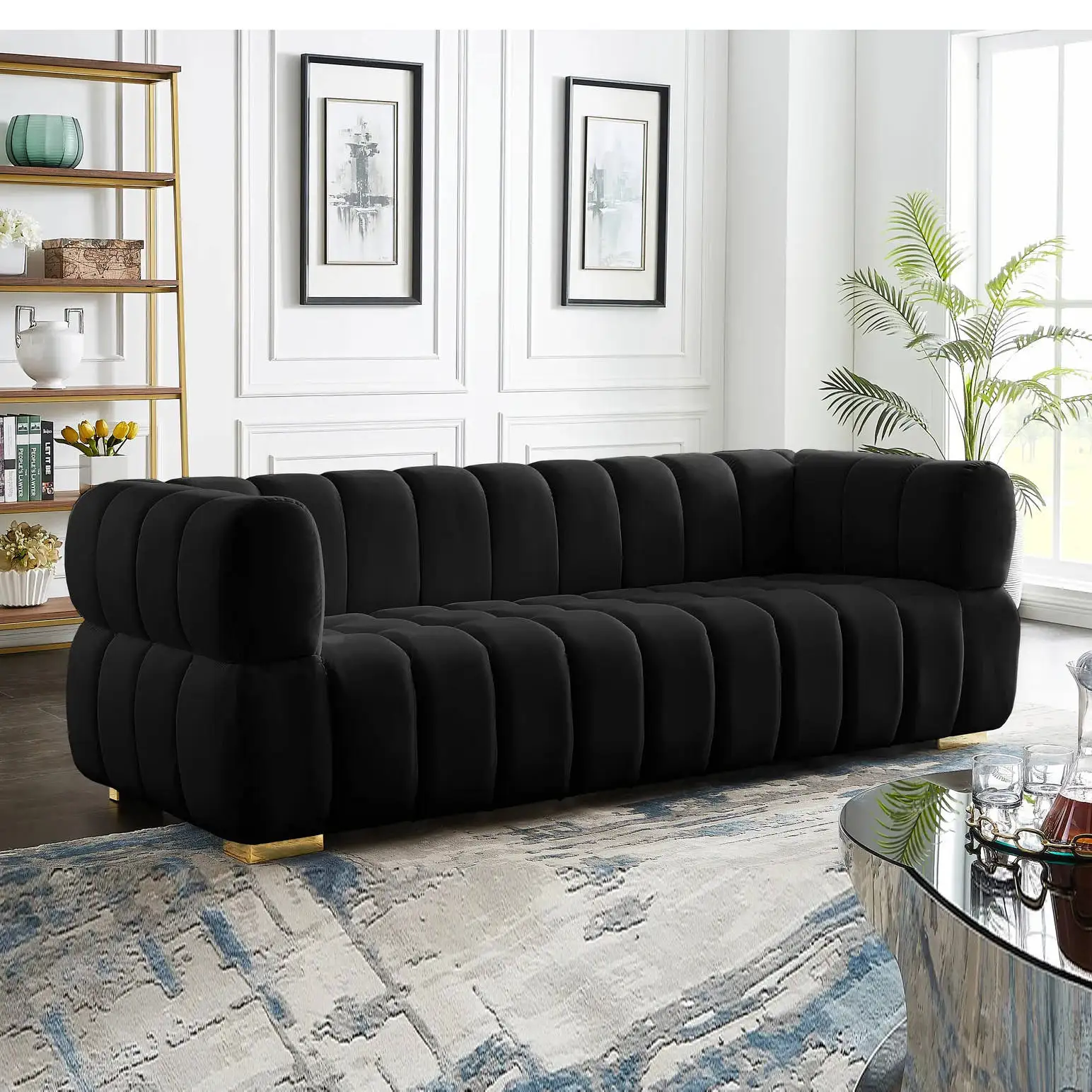 Gray 3 Seater Sofa Bed Modern Modular Leisure Love Seat Living Room Home Furniture Set