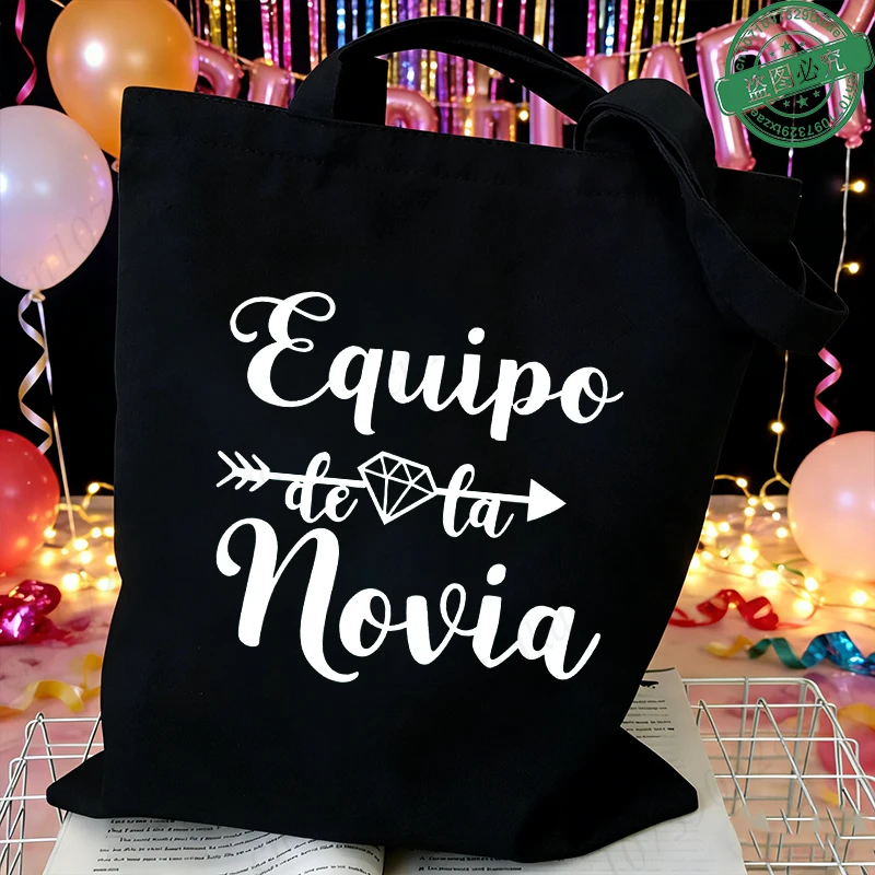 Spanish Single Farewell Bachelorette Hen Party Canvas Tote Bags Bridal Shower Wedding Bridesmaid Gift Bags Reusable Shopping Bag