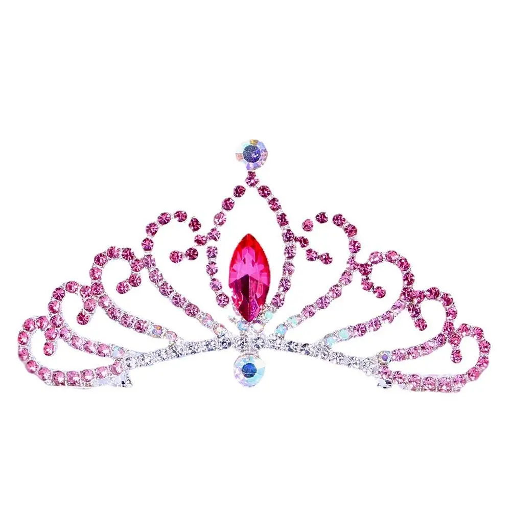 Gifts Korean Style Hairpin Cosplay Pros Rhinestone Hairpin Princess Aisha Tiaras Crystal Crowns Children Girls Hair Comb