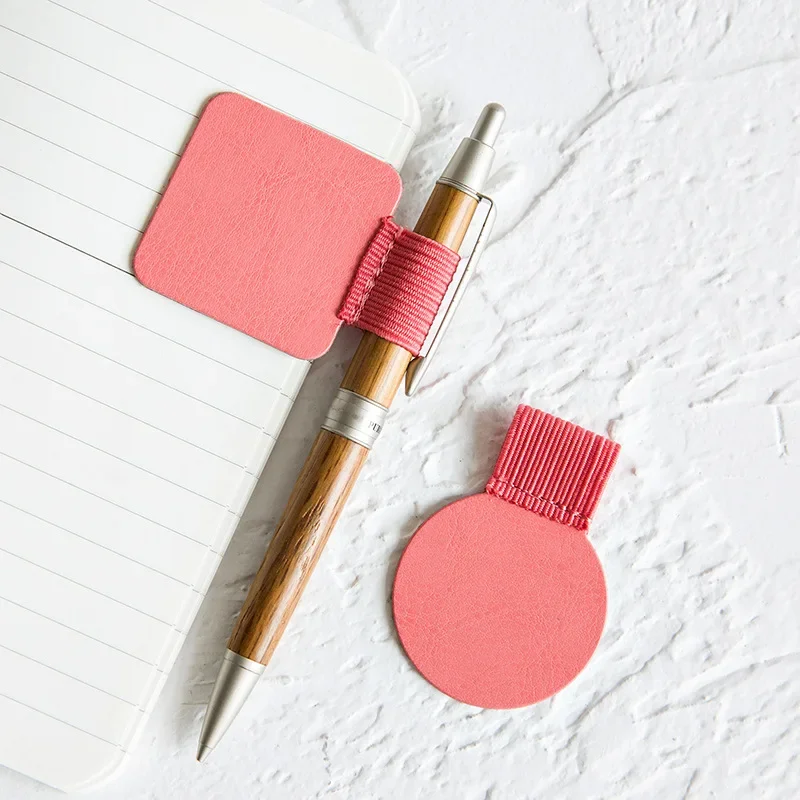 Fromthenon Color Leather Pen Clip for Notebook Journals Self Adhesive Pen Holders Stationery Office and School Supplies