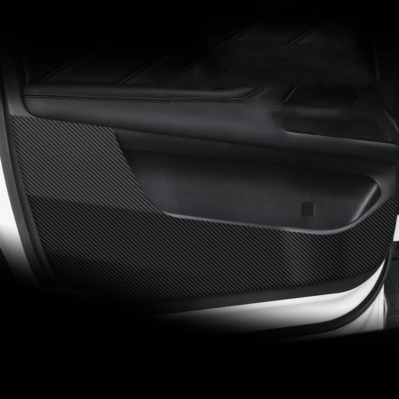 Car Door Anti Kick Pad Carbon Fiber Leather Texture Anti Dirt Protective Sticker Accessories For GWM Poer Cannon 2025 2026 2027
