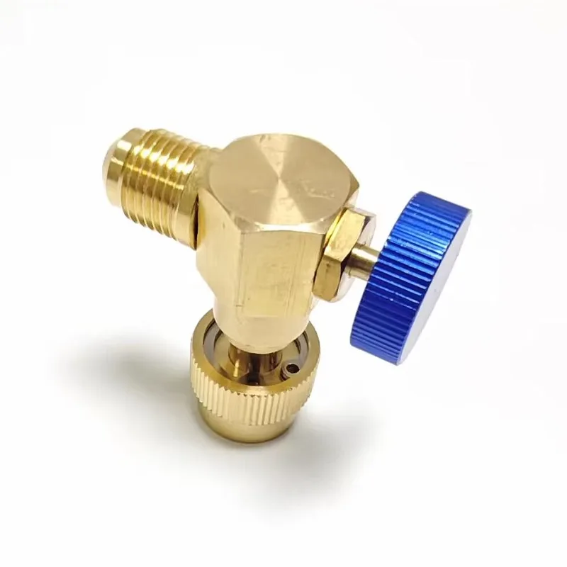 90 degree refrigerant injection valve R410A refrigeration system maintenance tool right angle fluorine safety valve