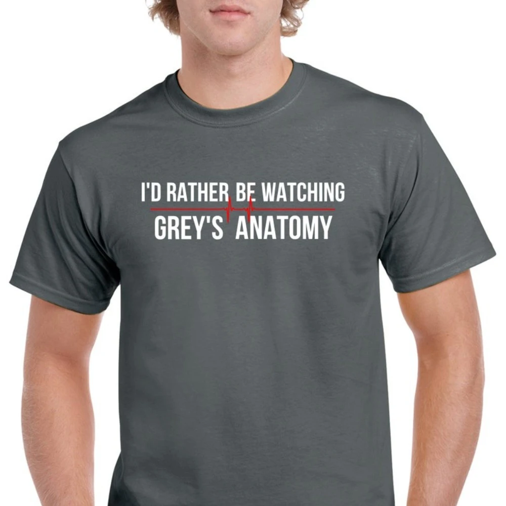 رمادي تشريح تي شيرت رمادي سلون التذكاري أفضل أن أشاهد تي شيرت مطبوع امرأة رجل خمر تي شيرت التلفزيون القطن قصير الأكمام