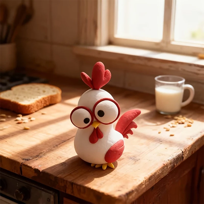 Hot Sale Cute Stupid Chicken Statue With Wise Eyes Home Desk Ornament Farm Animal Shelf Decor Party Gift Spring Table Centerpiec view 4