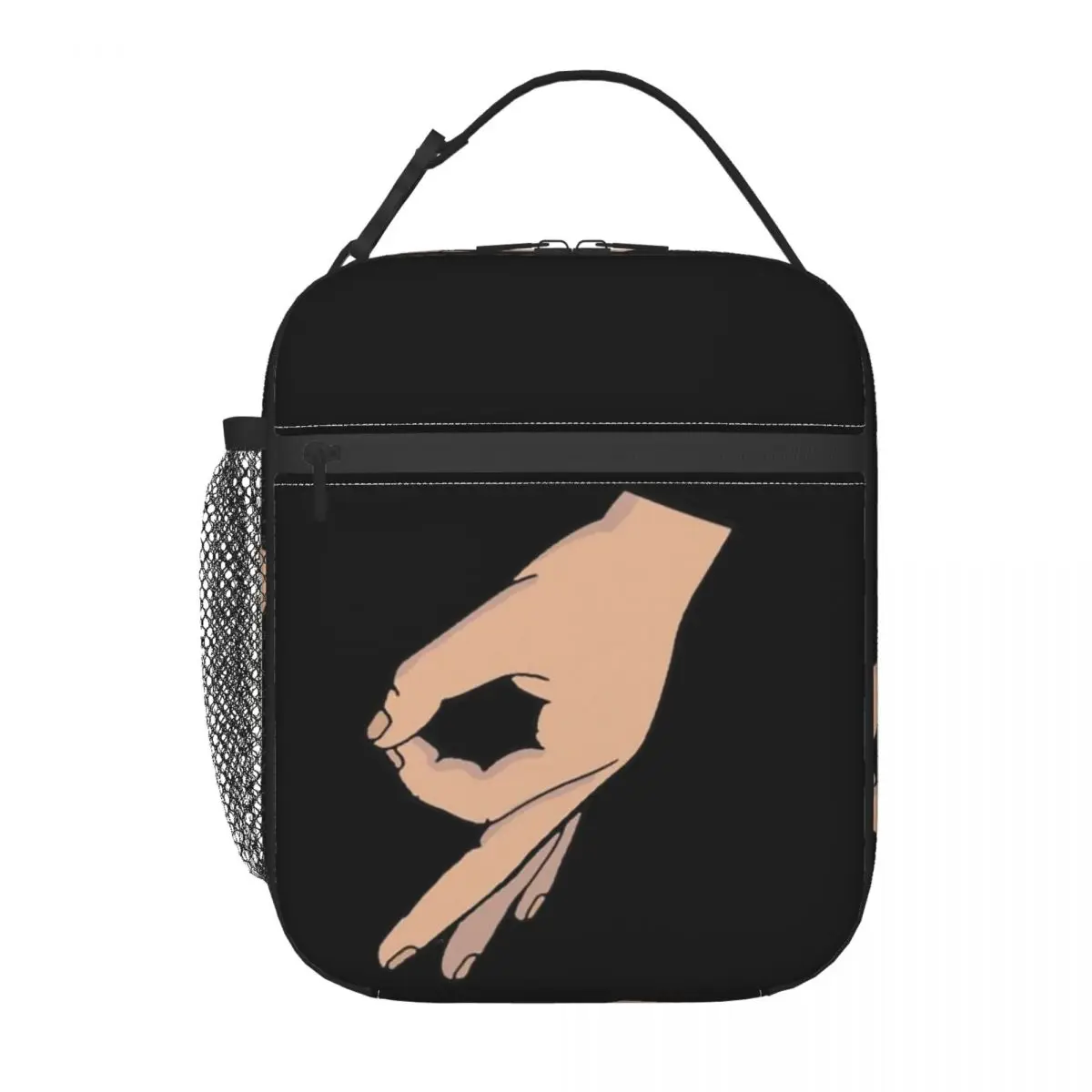 Circle Game Hand Gotcha Meme Made You Look Insulated Lunch Bag for Women Kids Leakproof Food Boxes Thermal Lunch Box Tote