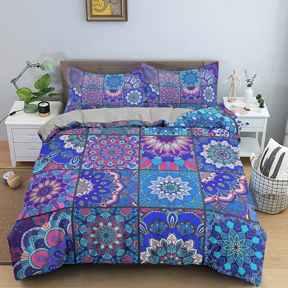

3D Mandala Floral Pattern Comfortable Duvet Quilt Cover Pillowcase Bedding Set Children Bedroom Decoration Home Textile