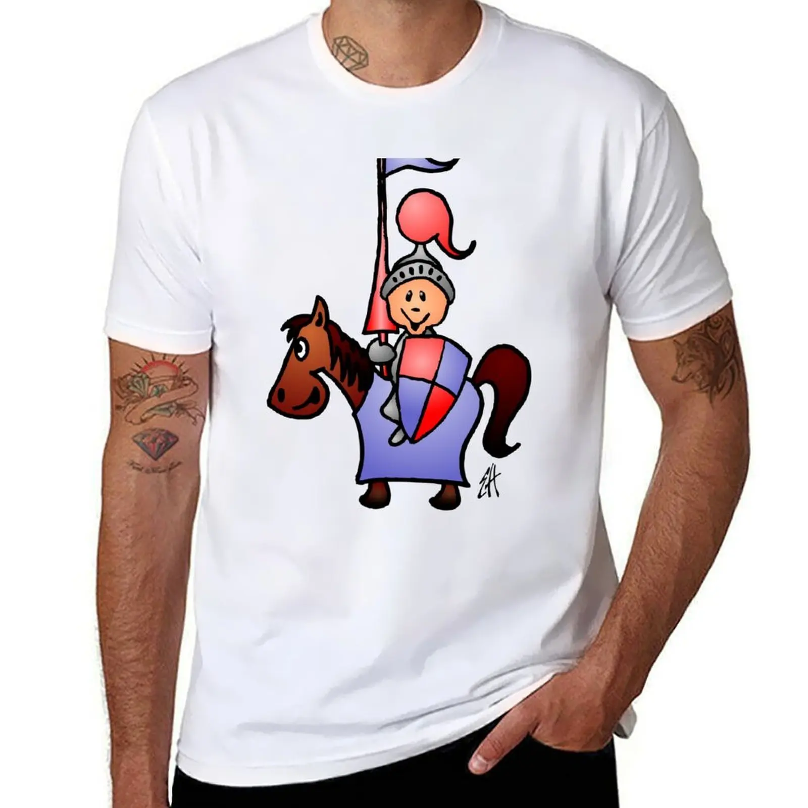 

Medieval knight in shining armour T-Shirt funny t shirts cotton anime t shirts oversize T-Shirt