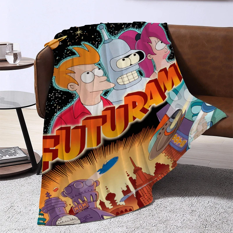 

Anime F-Futurama Blanket for Sofa Bed Blankets & Throws King Lid Microfiber Bedding Catnap Knee Throw Decorative Fleece Nap Home