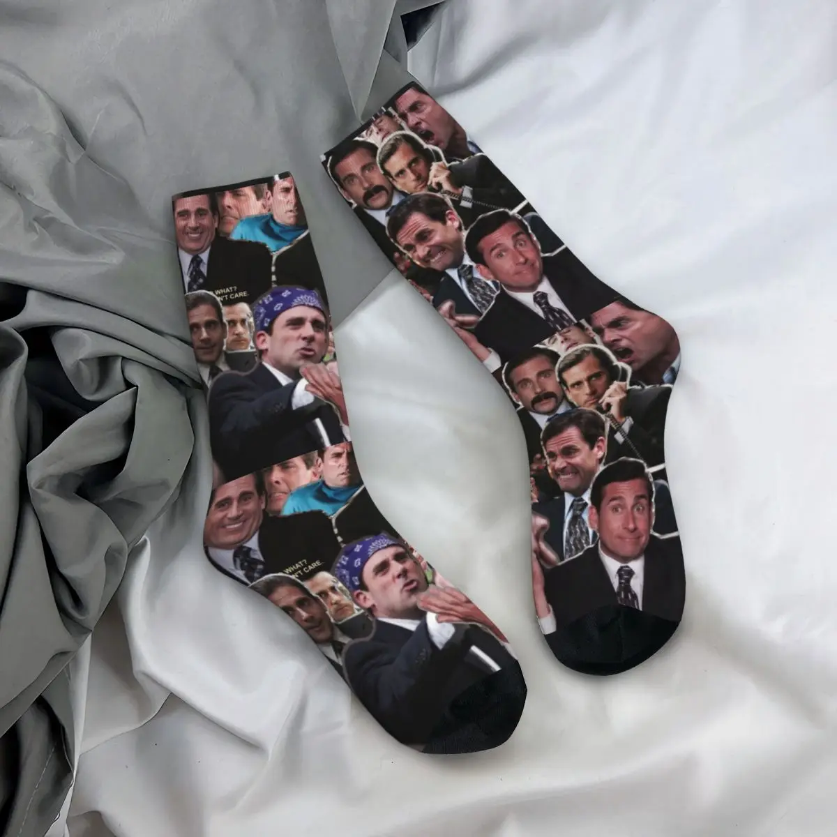 Winter Warm Retro Men\'s Women\'s The Office Michael Scott Steve Carell Socks Funny Tv Non-slip Football Socks