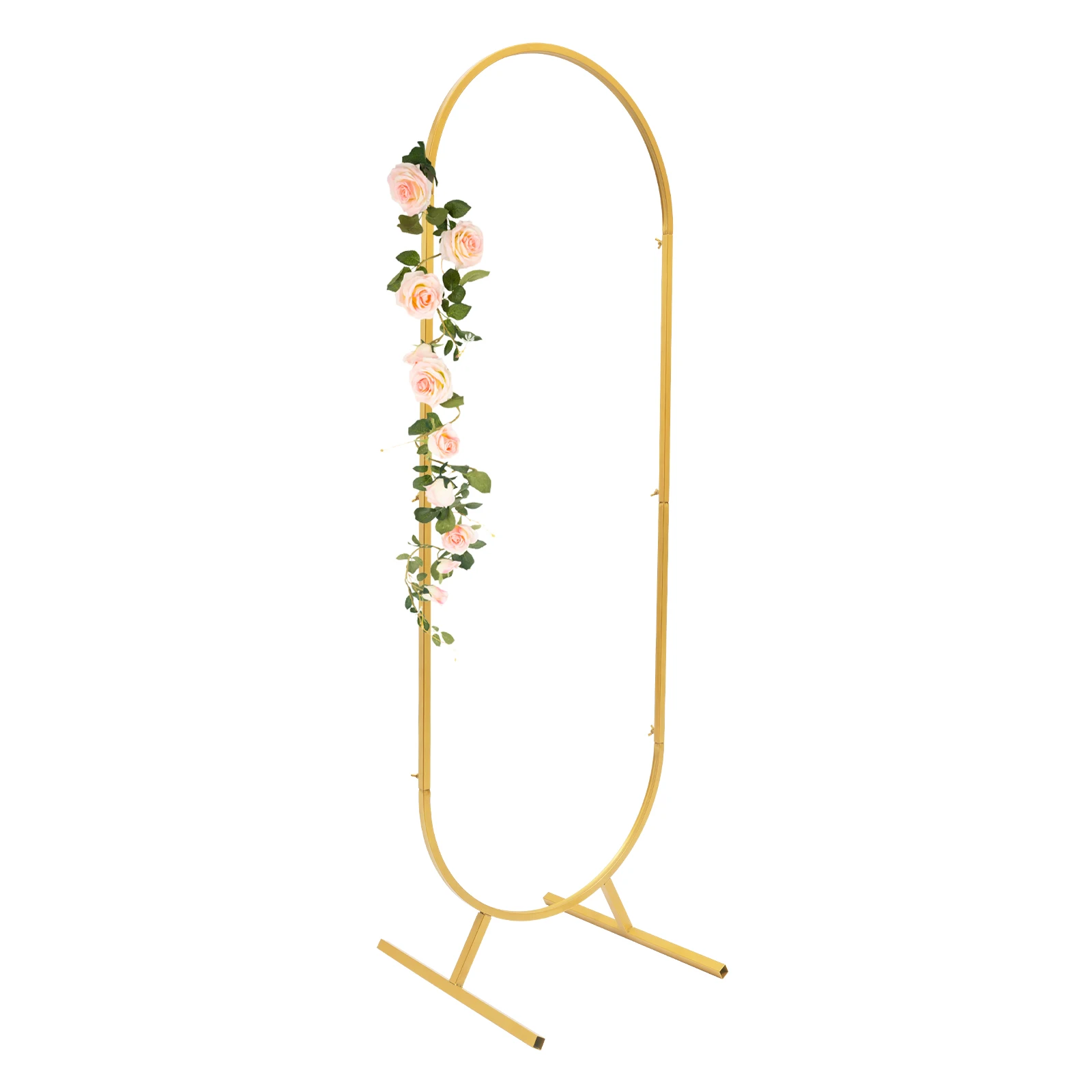 Wedding Bracket Arch Decoration 58 * 50 * 170cm Oval Bracket - Gold