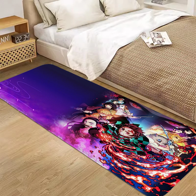 Custom Anime Floor Mats S-Demon Slayers Carpet for Bedroom House Interior Bathroom Rug Aesthetic Bathmat Custom Game Room Rug