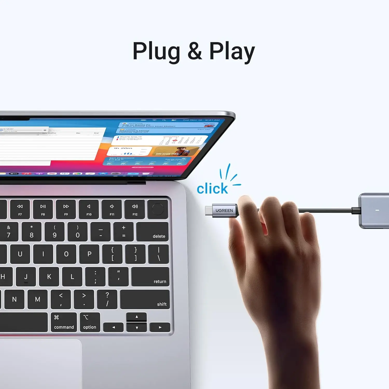 UGREEN USB C Hub Divisor alimentado de 4 puertos para computadora portátil