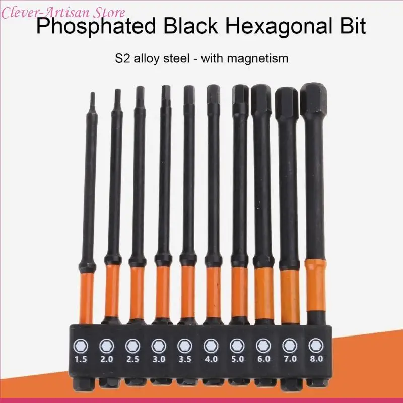E06B 10pcs 1/4 "مفاتيح حفر رأس تؤثر على بتة بتات مجموعة طرف مغناطيسي مفك البراغي المغناطيسي بت بتات السداسي