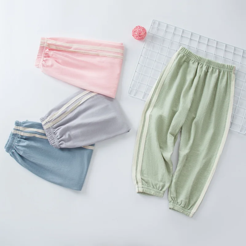 

Kids Sport Pants Summer Harem Pants Boys Girls Patchwork Trousers Drawstring Side Stripe Teens Pants