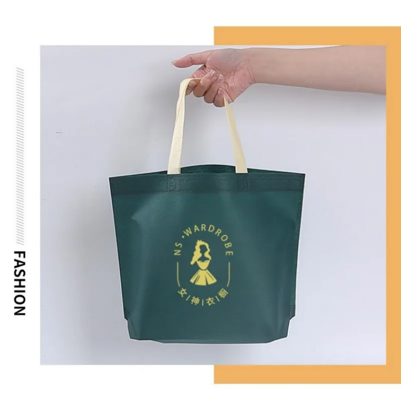 StoBag 10pcs Non-woven Shopping Tote Bags Fabric Portable Color Eco-friendly Storage Reusable Large Pouch Custom Logo(Extra Fee)