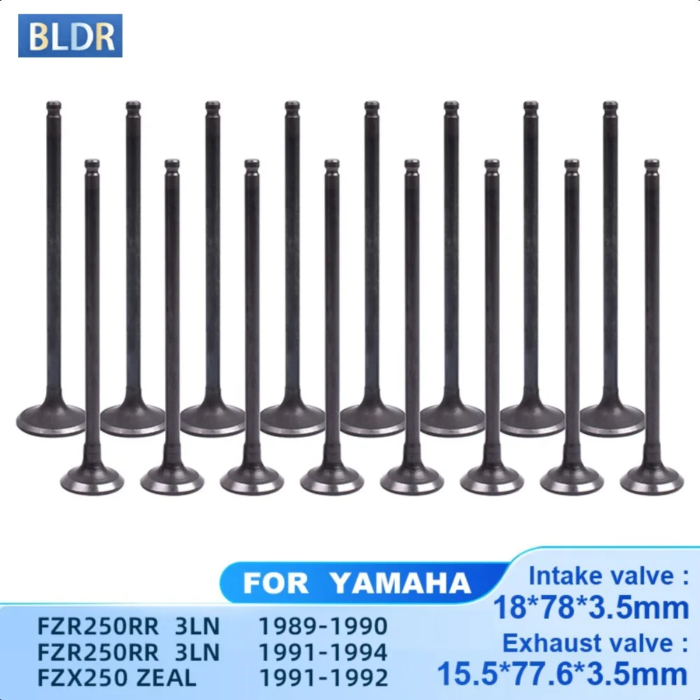 3.5mm for Yamaha FZR250RR 3LN 1989-1994 FZX250 ZEAL1991-1992 Motorcycle Inlet Outlet Intake Valve Exhaust Valve Stem