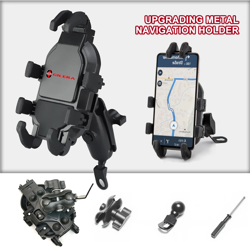 

Motorcycle Phone Mount Anti-Shake 360° Rotation Handlebar Holder For Gilera GP800 Fuoco Nexus 500 Runner 125 200 NEXUS250