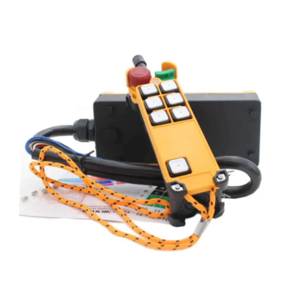 

HS-6S 6 Channel 1 Speed 1 Transmitter Hoist Crane Truck Radio Remote Control System with E-Stop