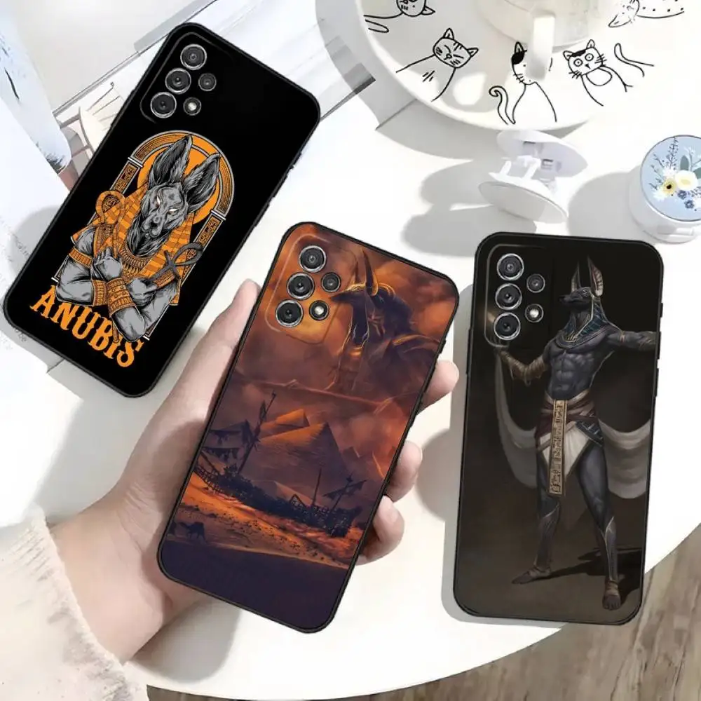

Egypt Nefertiti Anubis Ankh Phone Case For Samsung S25,S24,S21,S22,S23,S30,Ultra,S20,Plus,Fe,Lite,Note,10 Black Soft Shell