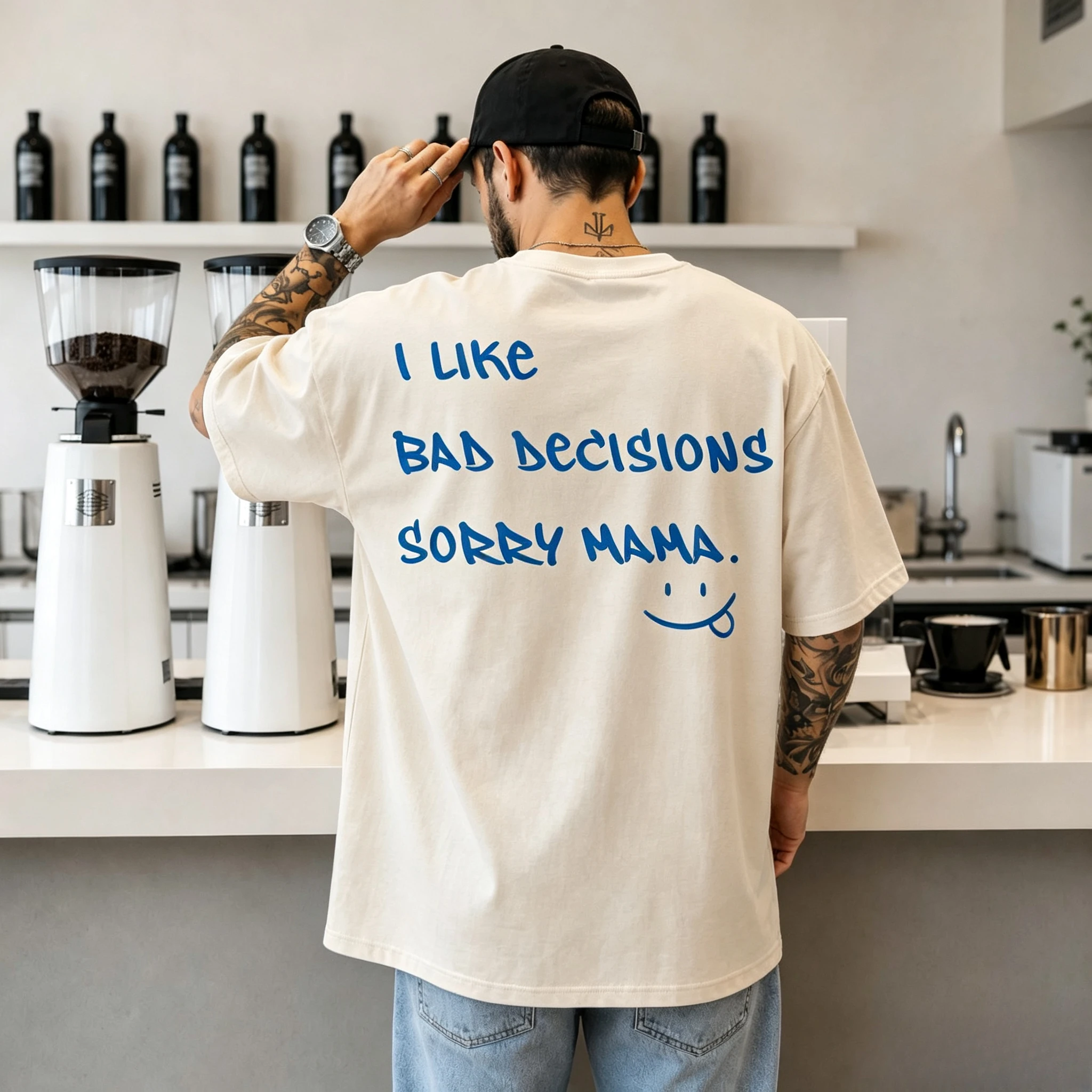 Funny Bad Decisions Shirt, Sorry Mama Graphic Tee, Trendy Oversized Unisex T Shirt, Sarcastic Humor Gift Retro Aesthetic Tee Top