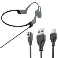 1m USB Charger Cord Compatible for Aftershokz Aeropex AS800 Shokz OpenRun OpenRun Mini/Pro OpenComm Bone Conduction Headphones