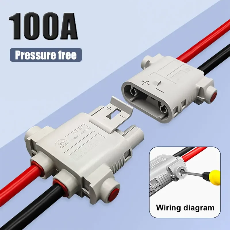 Waterproof 100A Male Female Connector for Parking Air Conditioning High Current Truck Anti Detachment Charging Power Head Plug