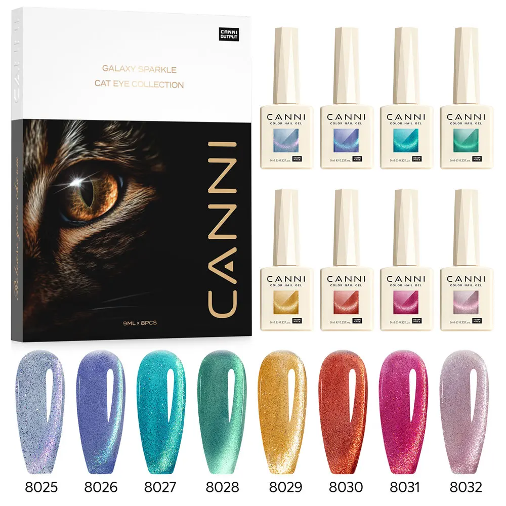 9ml CANNI Cat Eye nagelgellakkit TPO GRATIS Losweken UVLED Diamond Sparkle Prachtige kleur Semi-permanente EU-standaard gelnagel