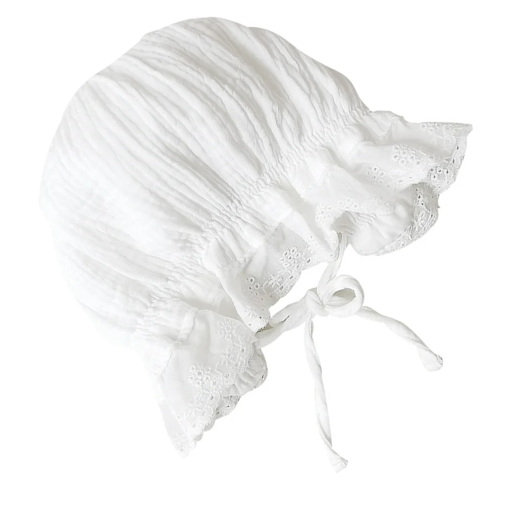 

Baby Sunhat Breathable Cotton Lace Newborn Hat Toddler Girls Foldable Easy Storage Carry Summer Sun Protection Cap