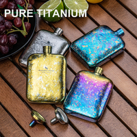 Pure Titanium Crystal Wine Pot+Funnel, Travel Camping Picnic Colorful Wine Pot, Portable Healthy Ultra Light Pocket Pot, A1515