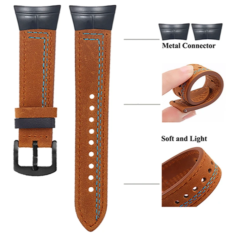 Wtitech Replacement Strap Cowhide Leather Watch Band Bracelet for Suunto Spartan Ultra Smartwatch