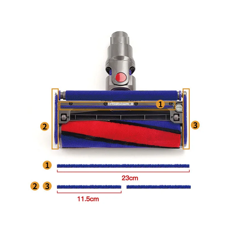 For DysonV6V7V8V10V11 Vacuum cleaner accessories Soft lint strip Roll brush edge rubber strip