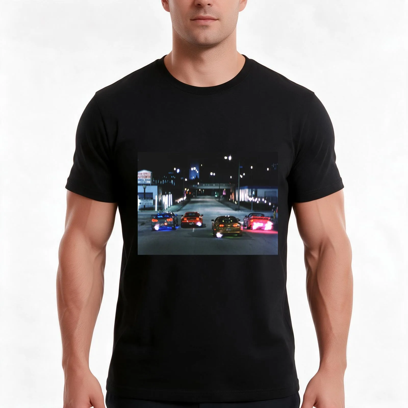 Fast & Furious T-Shirt, Summer Casual Cotton Tee, Oversized Streetwear Tops, Vintage Graphic Print, Loose Fit Short Sleeve