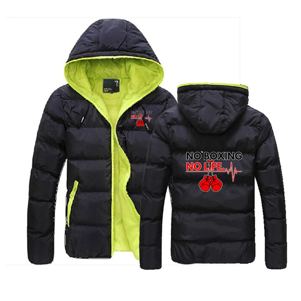 

2025 No Boxing No Life Gym Men New Printing Spring and Autumn Cotton Jacket Hooded Long Sleeve Solid Color Fashion Tops