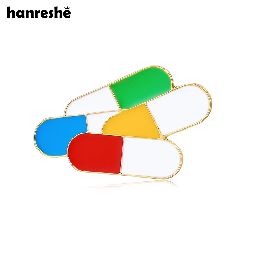 Hanreshe Colorful Pills Enamel Pin Medical Pharmacist Funny Brooch for Doctor Nurse Backpack Lapel Badge Decorations Gifts