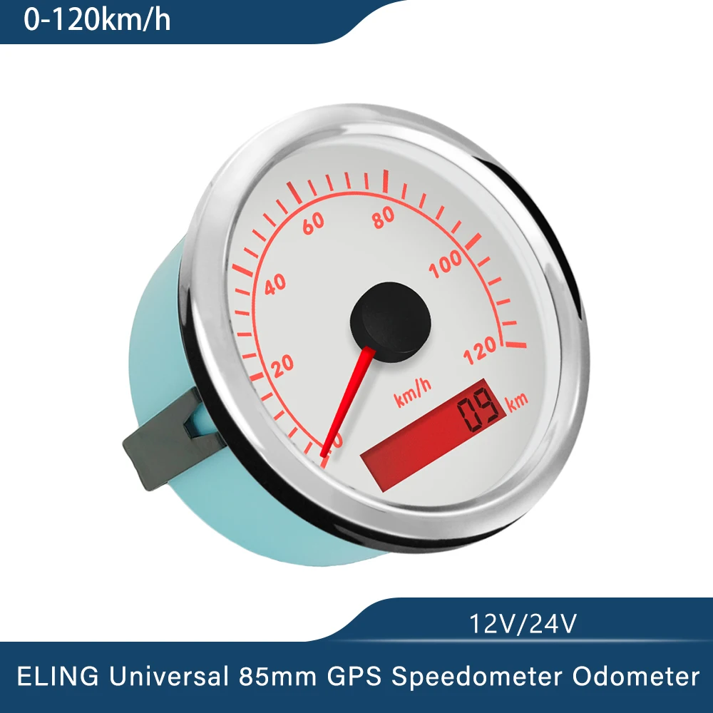 

Новинка 85 мм GPS Спидометр 0-120 км/ч 0-200 км/ч 0-300 км/ч для автомобиля грузовика лодки с красной подсветкой 12 В 24 В с GPS антенной