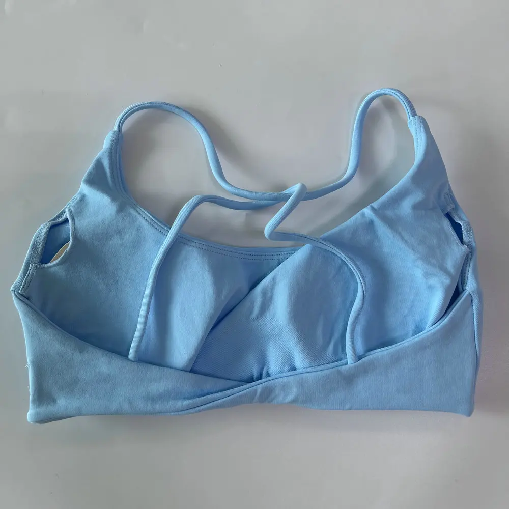 Pericic Twist Back BH Sexy Rückenfreies Gepolstertes Gym-Top Damen Yoga-BH Mittlere Stütze Atmungsaktiver Sport-BH Fitness-Tanktops – Detail 12