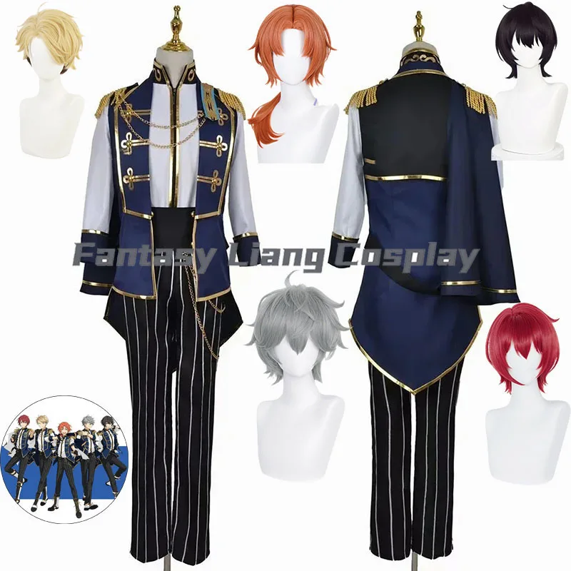 

Anime Tsukinaga Leo Sakuma Ritsu Cosplay Costume Wig Knights Uniform Suit Halloween Party Carnival Role Play for Adult Women Men