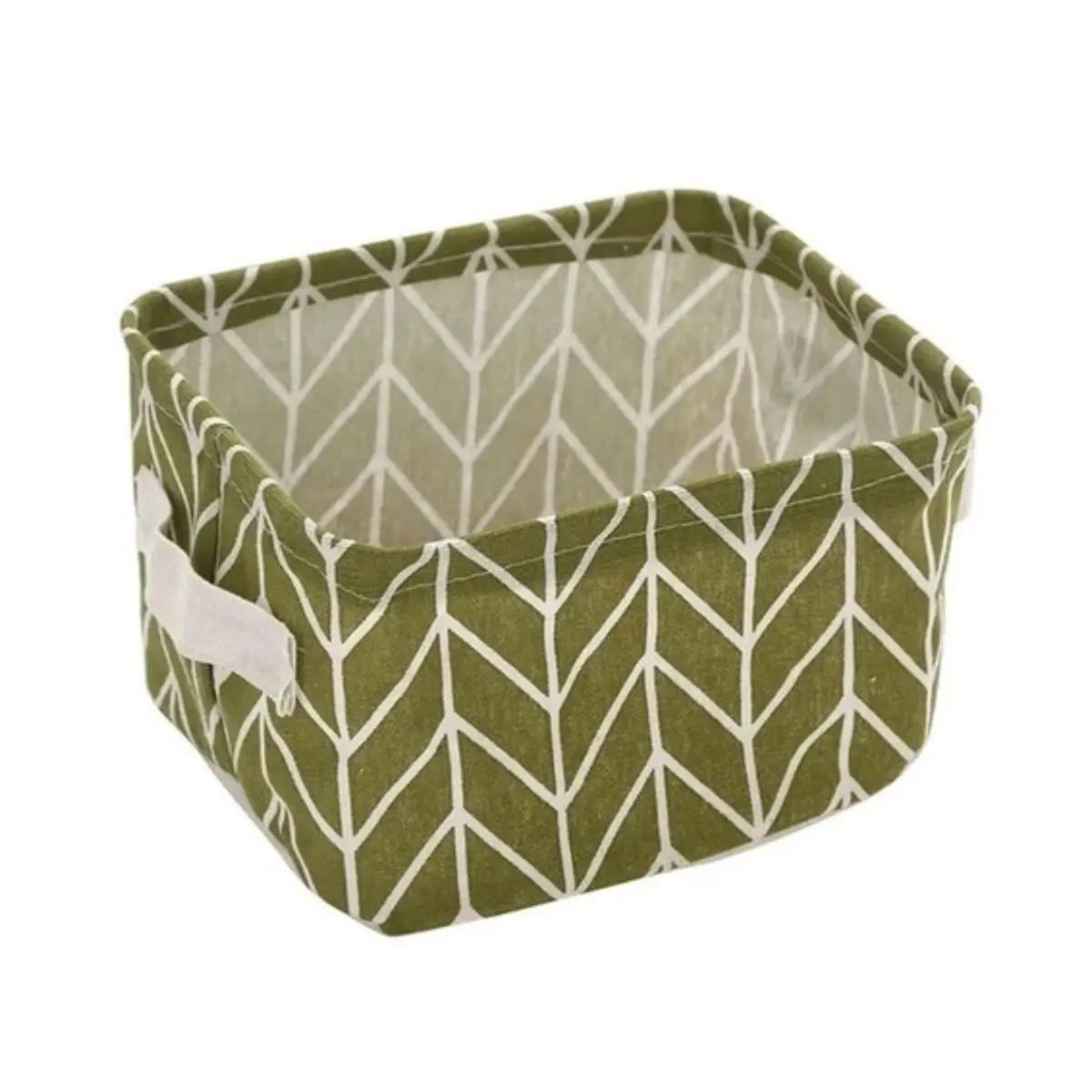 Folding Organizer Basket With Green Handle