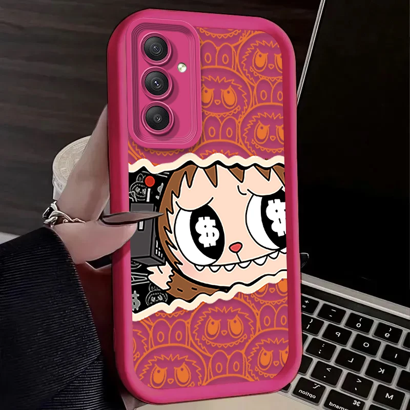 Funda de silicona suave Labubu encantadora de dibujos animados para Samsung Galaxy A35 A55 A15 A25 A16 A06 A05 A05S A24 A13 A23 A12 A22 A32 A52 A71 A51