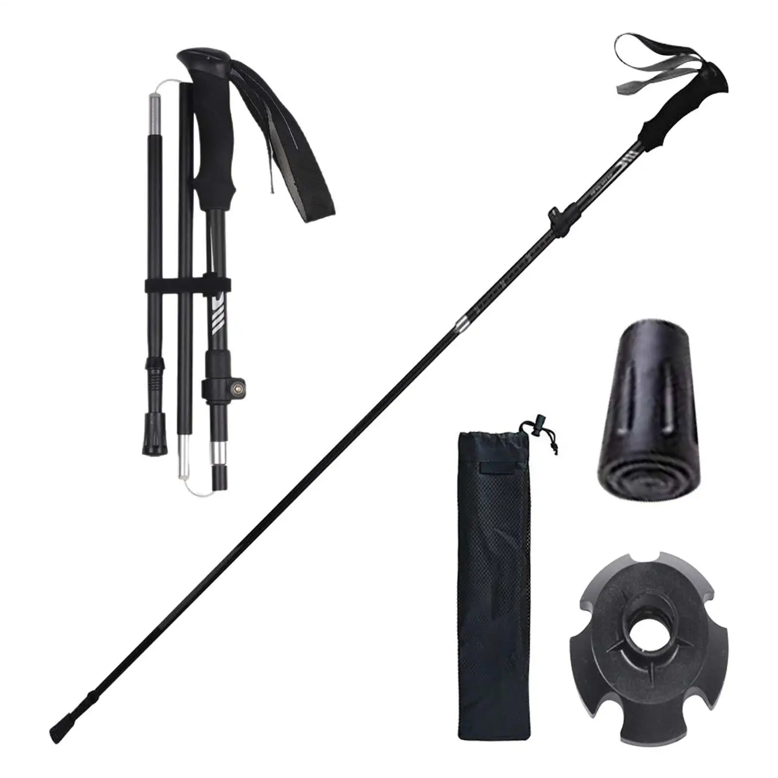 Conjunto de bastões de trekking ajustáveis, anti-choque, leve para caminhadas, caminhadas, camping e mochilão e suporte para idosos, homens e mulheres